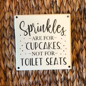 Wood decor funny bathroom sign